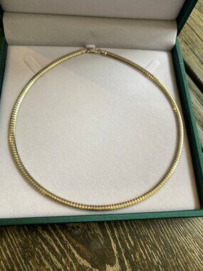 Vintage Michael Hill Omega Choker Necklace 925 Sterling Silver Jewelry 4mm 16" L